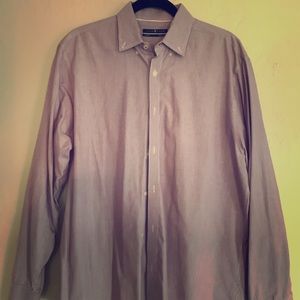 Five four purple stripe large slim dress shirt